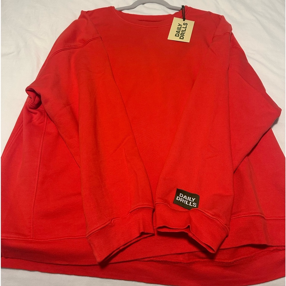 Red Daily Drills Oversized Sweatshirt- M/L